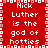 Red background with white pixelated text repeating 'Nick Luther is the god of hotties' in a pattern, bordered by alternating red and white squares