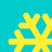 Four yellow snowflake icons arranged in a on a cyan background, each with distinct branching patterns