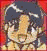Two pixelated anime-style character portraits on red backgrounds, one with dark hair and the other with light brown hair.