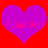 Two purple hearts on red background with pink text 'I love Jess' inside each heart.