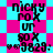 Pixelated text and symbols on a checkered background with alternating cyan and magenta squares, showing repeated patterns of 'nicky rox ur 80x' and '9829:' with heart symbols.