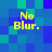Four identical pixelated text instances of 'No Blur.' in yellow on a blue-green gradient background