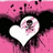 A static pixelated icon features a white heart shape with pink and black accents on a gradient background.