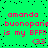 Green background with pink pixelated text repeating 'amanda', 'buonopane', 'is my BFF!!', and '(33' in two identical horizontal