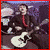 Pixelated of four distinct images: a person with guitar, red text on black, gray background text, and hand holding object with 'BRECK' text