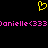 Yellow pixelated heart symbol above pink text reading 'Danielle(333)Danielle(333)' on black background.