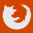 White fox silhouette with curled tail forming a circular shape on solid orange background, rendered in pixelated style with visible dithering.