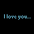 A 6-frame animated contact sheet showing the phrase "I love you..." in different colors and styles across a black background.