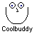 A 3x2 grid of six pixelated gray smiley face icons with varying toothed grins, each labeled "Coolbuddy" below in black text on a solid gray background.