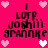 Pixelated pink background with black text reading "LURP JOSHII GRANNKE" in four quadrants, surrounded by alternating white and light pink heart shapes.