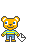 Pixelated orange bear with blue eyes and striped shirt holds white envelope, speaks in speech bubble reading MAIL to ME!