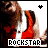 A static image of a person in red and white attire with the text "ROCKSTAR" below, surrounded by repeated copies.