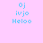 Four identical pixelated text arranged in a , each displaying 'Oj', 'ivjo', and 'Heloo' on pastel backgrounds with no visible animation changes