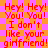 Pixelated text repeats across a checkered background with alternating pink and orange squares.