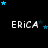 Black background with white text 'ERICA' and blue stars in various positions across three