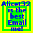 four identical pixelated icons with blue text on green background, each displaying "Alicet32 is the best Email me!" with yellow border variations