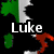 Animated icon with green, white, and red shapes against black background, text 'Luke Graphics Icons Horses' in white.