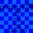 Blue checkered background with repeated dark blue text elements arranged in a pattern