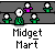 Animated pixel art sequence showing a green-shirted character with white head and purple accents interacting with smaller figures, text bubbles, and background elements across four