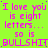 Bright green background with repeating pink text reading "I love you is eight letters... so is BULLSHIT" in a pattern