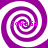 Four identical purple and white spiral patterns arranged in a with pink text "Zoro64" overlaid on each spiral