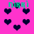 Pixelated pink background with dark blue hearts and green text reading 'niki' in multiple positions.