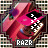 identical pixelated icons featuring a pink-haired character with black eyes and white accents, each labeled 'RAZR' below