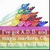 Pixelated image of a colorful, multi-layered structure resembling a stylized building with a rainbow gradient background and a purple horizontal band across the middle.