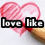 A four- shows a hand drawing pink hearts with pencil strokes, each displaying different text overlays