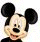 Pixelated cartoon character head with large black ears, light tan face, dark brown eyes, and a wide open mouth showing pink tongue against white background.