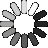 repeating circular patterns with radiating segments in grayscale tones on a light gray background