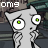 A static cartoon cat with large green eyes and a hand near its mouth appears in multiple , each displaying different text above it