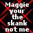 Static image with repeated text over red pattern on black background