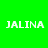 Green background with white text 'JALINA' in four quadrants, each showing different gradient effects around the text.