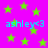 Bright pink background with scattered green stars and repeated blue text 'ashleyx3' in pixelated font.