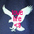 Pixelated icon of a white bird with outstretched wings against a dark blue background, featuring red text "love life <3" in the center.
