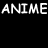 Pixelated text repeats 'ANIME' across three horizontal bands on a black background, with smaller phrases below each band; one instance of 'CRACK' appears in orange.