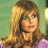 A pixelated split-screen image showing a woman with long blonde hair on the left and "Scooby Doo 2" text on a blue background on the right.