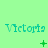 Pixelated cyan text 'Victoria' repeated across a light green background with animated green symbols beneath each instance.