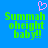Pixelated green text on blue background with pink heart symbol above, showing two identical static frames.
