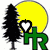 A pixelated icon shows a yellow sun, black pine tree, and green 'HR' letters with a heart symbol in the top-left frame, transitioning to a heartless version in the top-right frame.