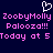 Pixelated text and a heart symbol on dark blue background with repeated pink text elements.