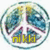 Circular icon with peace symbol design, yellow text 'nikki' at bottom, blue and green color scheme.