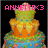 Pixelated image of a three-tiered cake with green, yellow, and orange layers on black background; pink text above changes from "ANNETTE<3" to "Nov. 9th".