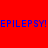 Four quadrants display 'EPILEPSY!' text in blue pixelated font on red, green, and brown backgrounds with no visible animation changes.