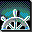 Pixelated animated contact sheet showing two frames of a 32x32 AIM buddy icon with abstract geometric shapes and color transitions against a checkered background.