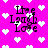 Pixelated pink background with white heart shapes and black text reading "Live Laugh Love" in four quadrants, each showing slight variations in pixel arrangement.