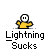 Animated contact sheet of a 4x4 grid showing sequential frames of a buddy icon with a yellow stick figure, cloud symbols, and blue lightning effects over gray background.
