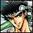 Pixelated anime-style character with dark hair and sunglasses on left, alongside "Anime IM" text and stylized signature on black background.