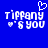 Blue background with white pixelated text 'TIPPANY' above 'I'S YOU', a small heart symbol, and a larger broken heart outline at the top center.